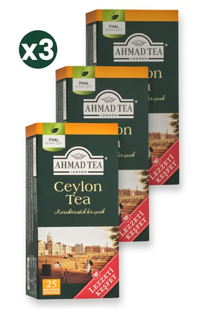 Ahmad Tea Ceylon Tea 25'li Bardak Poşet 3'li Ekonomik Paket – Toplam 75 Bardak Poşet