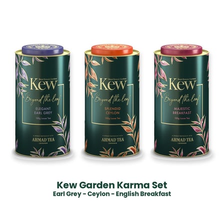 Ahmad Tea Kew Garden Karma Set – Earl Grey, Ceylon ve English Breakfast Hediyelik Çay Kutuları