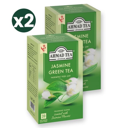 Ahmad Tea Yasemin Aromalı Yeşil Çay 20'li Bardak Poşet 2'li Ekonomik Paket – Toplam 40 Poşet Çay