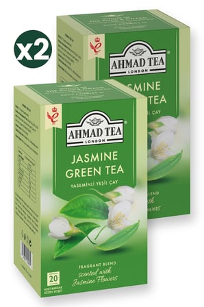 Ahmad Tea Yasemin Aromalı Yeşil Çay 20'li Bardak Poşet 2'li Ekonomik Paket – Toplam 40 Poşet Çay