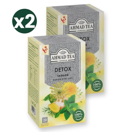 Ahmad Tea Detox Tea 20'li Paket 2'li Ekonomik Paket – Toplam 40 Poşet Çay