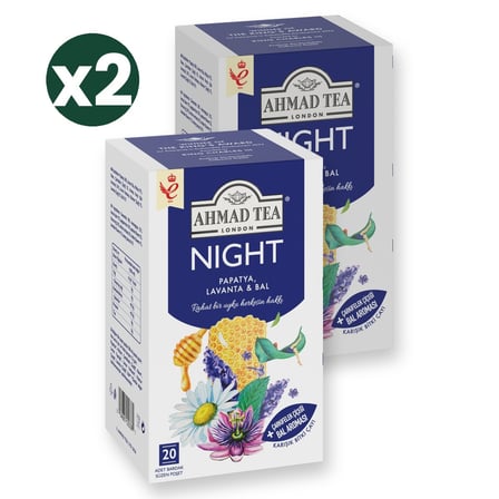 Ahmad Tea Night Karışık Bitki Çayı 20'li 2'li Ekonomik Paket – Toplam 40 Poşet Çay