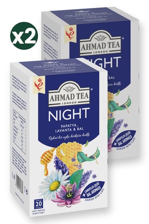 Ahmad Tea Night Karışık Bitki Çayı 20'li 2'li Ekonomik Paket – Toplam 40 Poşet Çay