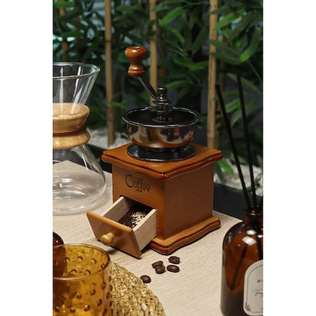 Özel Üretim Retro Model Mutfak Gereci Nostalji Sevenler Ahşap Kahve Değirmeni