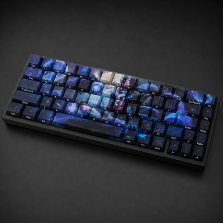 Özel LoL Snow Moon Ahri 68 Tuş PBT Cherry Profil Boya Süblimasyon Yan Baskılı Mekanik Klavye Keycaps Seti