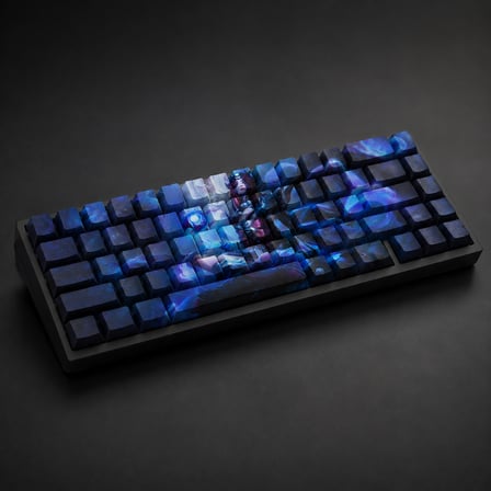 Özel LoL Snow Moon Ahri 68 Tuş PBT Cherry Profil Boya Süblimasyon Yan Baskılı Mekanik Klavye Keycaps Seti