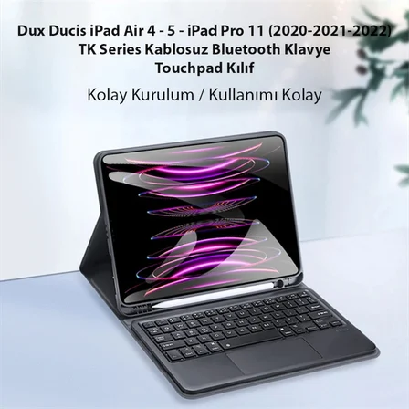 Northcity iPad Air 4/5 & Pro 11 Bluetooth Klavyeli Kılıf – Touchpad’li, Mıknatıslı, Sessiz Tuşlar