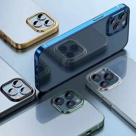 Northcity iPhone 12 Pro Max Kılıf Şeffaf TPU Silikon Sararma Yapmaz - Lüks Glitter Koruyucu Arka Kapak