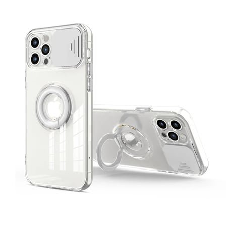 Northcity iPhone 13 Pro Max 6.7inç Silikon Kılıf - Sürgülü Kamera Lens Koruması, Yüzük Stand ve Kaymaz Tasarım