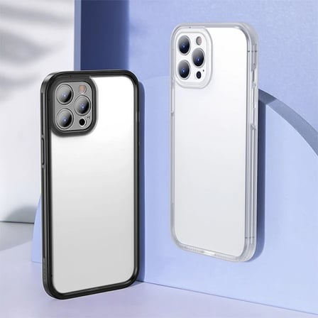 Northcity iPhone 12 Pro Max Kamera Lens Koruyuculu Frame Kılıf - Şarjı Engellemeyen Darbeye Dayanıklı Şeffaf Kılıf