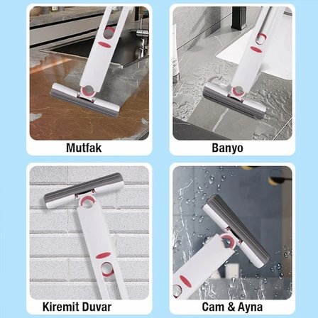 Northcity Çok Amaçlı Mini Mop | Tezgah Üstü Paspas + 2 Yedek Uçlu Zemin Temizlik Seti