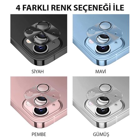 Northcity iPhone 15 & 15 Plus Kamera Lens Koruyucu – Metal Çerçeveli Temperli Cam