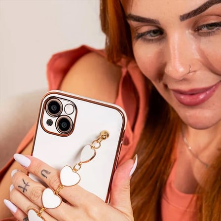Northcity iPhone 13 Mini Silikon Askılı Kılıf – Kalp Bileklikli & Korumalı