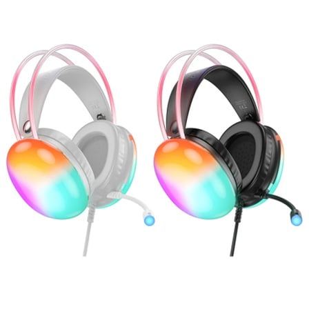 Northcity HOCO W109 Rich Gaming Kulaküstü Kulaklık – 50 mm Sürücü, Gürültü Engelleyici, RGB Işık, USB+3.5 mm