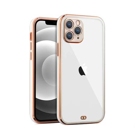 Northcity iPhone 11 Pro 5.8" Gold Çerçeve Silikon Bumper Kılıf - Sararma Yapmaz & Kamera Korur