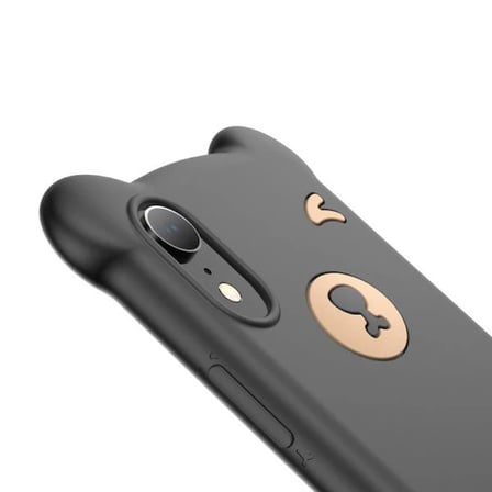 Northcity iPhone XS Max Ayı Figürlü Soft Silikon Kılıf - Sevimli 3D Tasarım