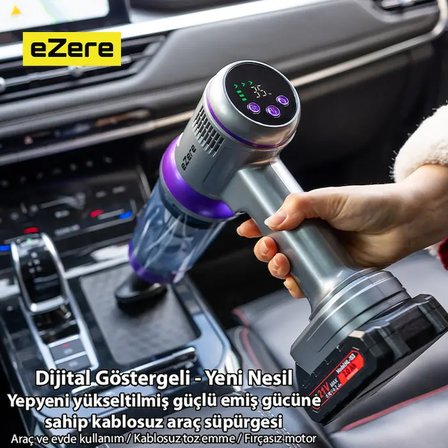 Northcity Ezere Powerstorm Kablosuz El Süpürgesi 20000Pa Güçlü Temizlik Makinesi