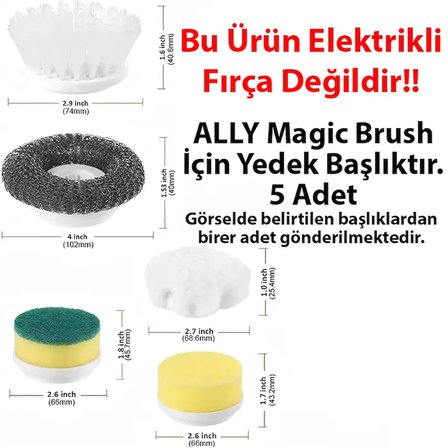 Northcity Ally Magic Brush Şarjlı Temizleme Fırçası Yedek Başlık Seti 5 Adet - 5775