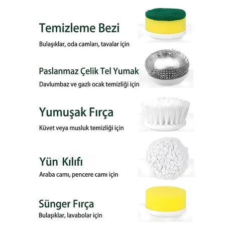 Northcity Ally Magic Brush Şarjlı Temizleme Fırçası Yedek Başlık Seti 5 Adet - 5775