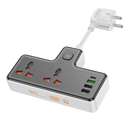 Northcity Çok Amaçlı Priz Çoğaltıcı 2500W 2 Priz + 3 USB + 30W Type-C - Hızlı Şarj ve Koruma