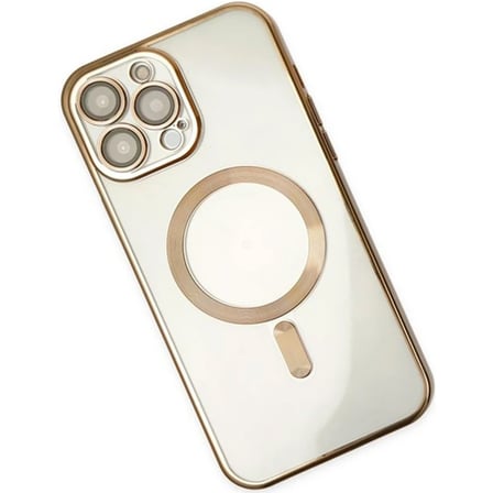Northcity iPhone 14 Pro Magsafe Uyumlu Renkli Kenar Lazer Çerçeveli Silikon Kılıf – Darbeye Dayanıklı Şık Koruma