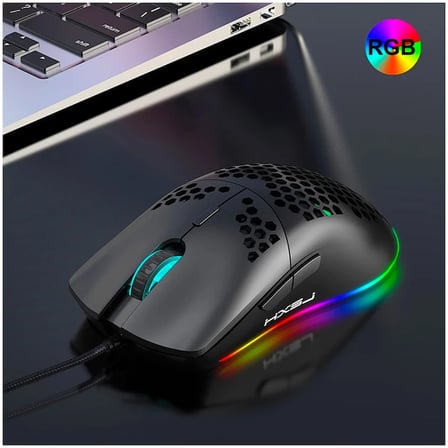 Northcity HXSJ J900 RGB Oyuncu Mouse – 6400 DPI 7 Renk Işık USB Kablolu