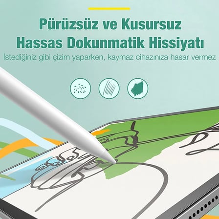 Northcity iPad Pro 12.9" Manyetik Kenarlı Ekran Koruyucu - Parlak Görüntü ve Çizim Keyfi