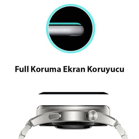 Northcity Huawei Watch 3 Pro 3D Full Kaplama Ekran Koruyucu - Çizilmeye Dayanıklı PET+PMMA