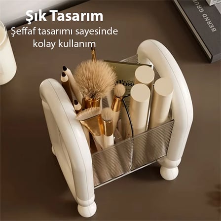 Northcity Makyaj Fırçası ve Kozmetik Organizerı - Şık Tasarımlı 20x12x10 cm