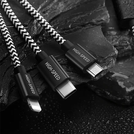 Northcity 3 in 1 Hızlı Şarj Kablo - Tip C, iPhone ve Mikro USB Uyumlu - 120cm