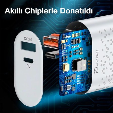 Northcity 20W Hızlı Şarj Aleti (QC3.0 & PD3.0) - USB & Type-C Şarj Başlığı