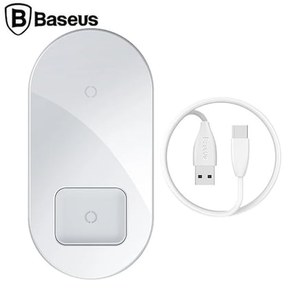 Northcity 2in1 Kablosuz Şarj Standı 18W - iPhone ve AirPods Aynı Anda Hızlı Şarj (Siyah/Beyaz/Şeffaf)