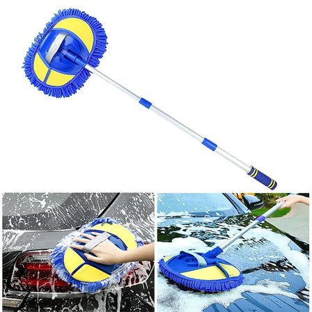 Northcity Mikrofiber Döner Başlıklı Oto Yıkama Fırçası – Çizmez 100 cm Ayarlanabilir Sap
