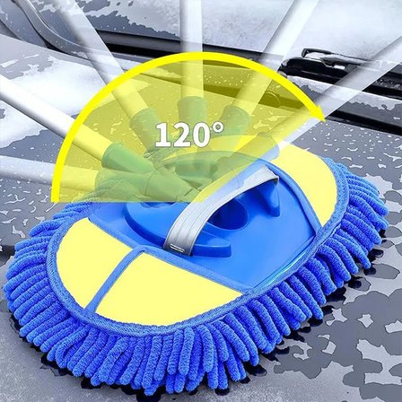 Northcity Mikrofiber Döner Başlıklı Oto Yıkama Fırçası – Çizmez 100 cm Ayarlanabilir Sap