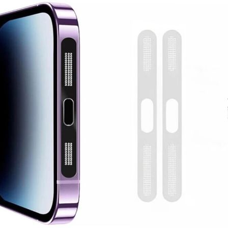 Northcity iPhone 15 Pro Max Toz Önleyici Hoparlör Stickerı 2’li Set - Antito Paslanmaz Koruyucu
