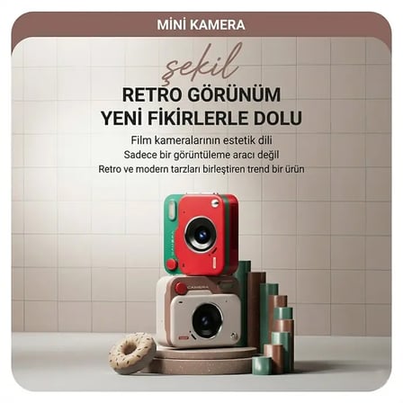 Northcity Ally PixMini Retro Video Dijital Kamera - 1080P HD Y6000 Mini Kamera