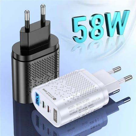 Northcity 58W 3’lü PD USB Type-C Hızlı Şarj Aleti - iPhone Samsung Xiaomi Hızlı Şarj
