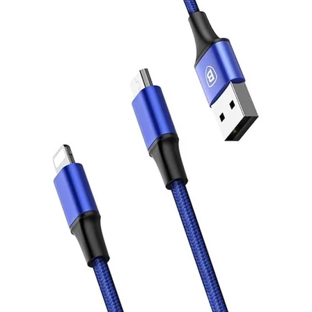 Northcity Rapid 2in1 iPhone+ Micro USB 3.0A Şarj Kablo 120cm - Hızlı ve Çoklu Cihaz Şarjı