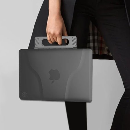 Northcity MacBook Air 13 2018 A1932 Alt Üst Kılıf + Çanta - Silikon Koruyucu ve Stand Özelliği