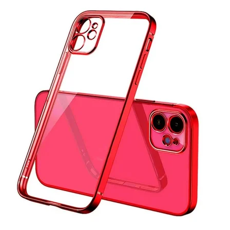 Northcity iPhone 11 6.1 inç Şeffaf Renkli Kenar Kılıf - Kamera Koruması ve Sararmayan Silikon