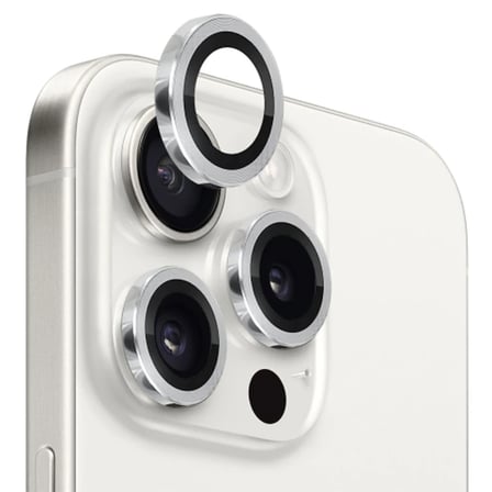 Northcity iPhone 15 Pro/Pro Max Kamera Lens Koruyucu Cam - Çizilmeye Dayanıklı Metal Çerçeveli HD Temperli Cam