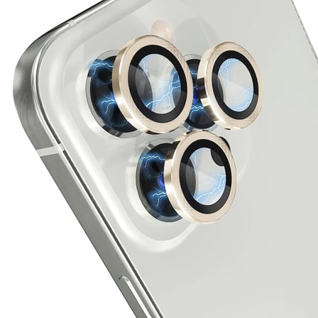 Northcity iPhone 15 Pro/Pro Max Kamera Lens Koruyucu Cam - Çizilmeye Dayanıklı Metal Çerçeveli HD Temperli Cam