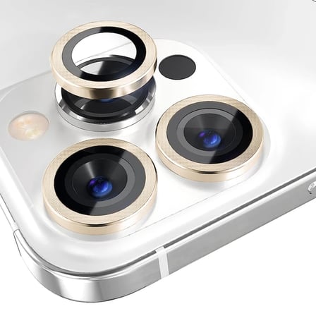 Northcity iPhone 15 Pro/Pro Max Kamera Lens Koruyucu Cam - Çizilmeye Dayanıklı Metal Çerçeveli HD Temperli Cam