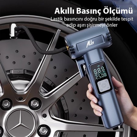Northcity Şarjlı Dijital Lastik Hava Pompası 150 PSI - Powerbank & Pencere Kırıcı