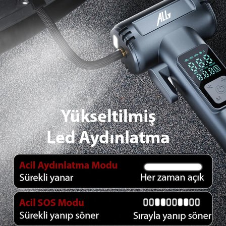 Northcity Şarjlı Dijital Lastik Hava Pompası 150 PSI - Powerbank & Pencere Kırıcı
