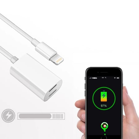 Northcity Y Cable iPhone 14-13-12-11 Lightning Kulaklık + USB Şarj Adaptörü - Hızlı ve Kesintisiz Ses