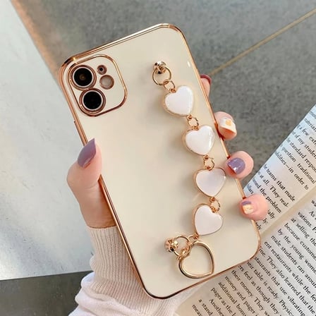 Northcity iPhone 11 Kılıfı Askılı Silikon Kalp Bileklik Tutucu - Darbeye Dayanıklı Kamera Koruyucu
