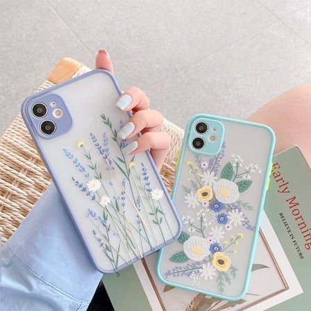 Northcity iPhone 12 6.1" Çiçek Desenli Kamera Korumalı Silikon Kılıf – Sararmaz Şık Tasarım