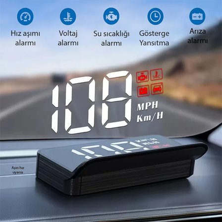 Northcity M3 OBD2 Hız Göstergesi - Akıllı Alarmlı Head-Up Display, 200 km/s Hız Göstergesi ve Şık Tasarım