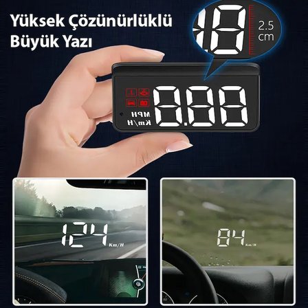 Northcity M3 OBD2 Hız Göstergesi - Akıllı Alarmlı Head-Up Display, 200 km/s Hız Göstergesi ve Şık Tasarım